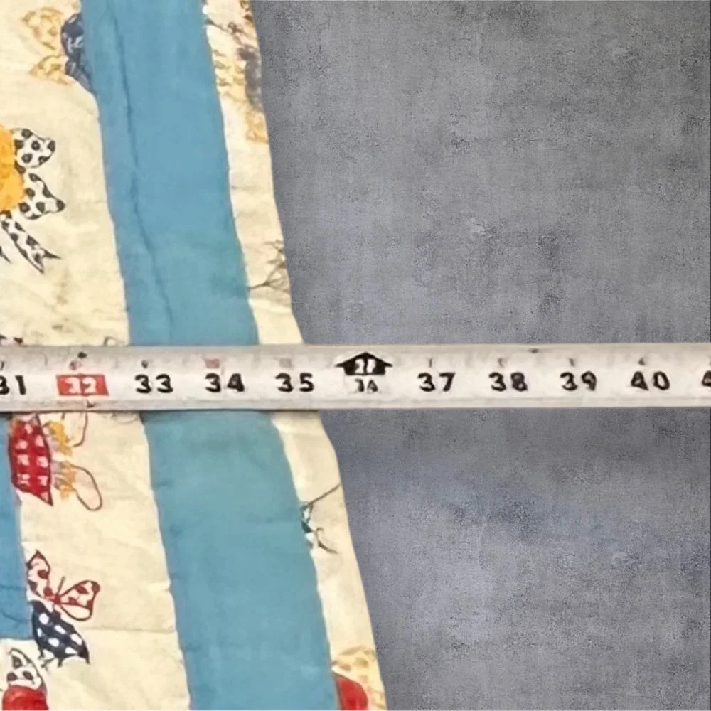 Vtg Hand‎ Stitched Quilt Rocking Horse Pattern Baby Crib 38X35 Wall Hanging READ